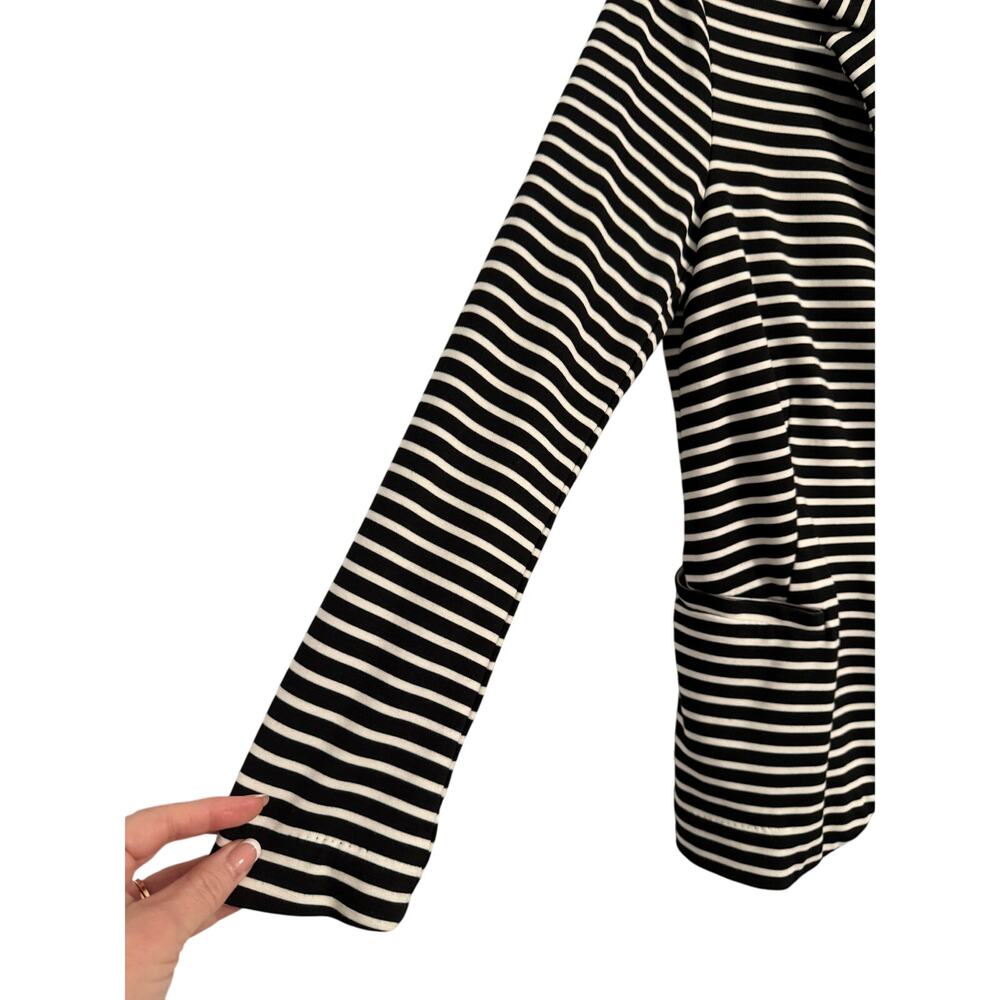 Philosophy Women's XS Chic Black White Striped Soft Stretch Blazer Office Comfy - Picture 3 of 8